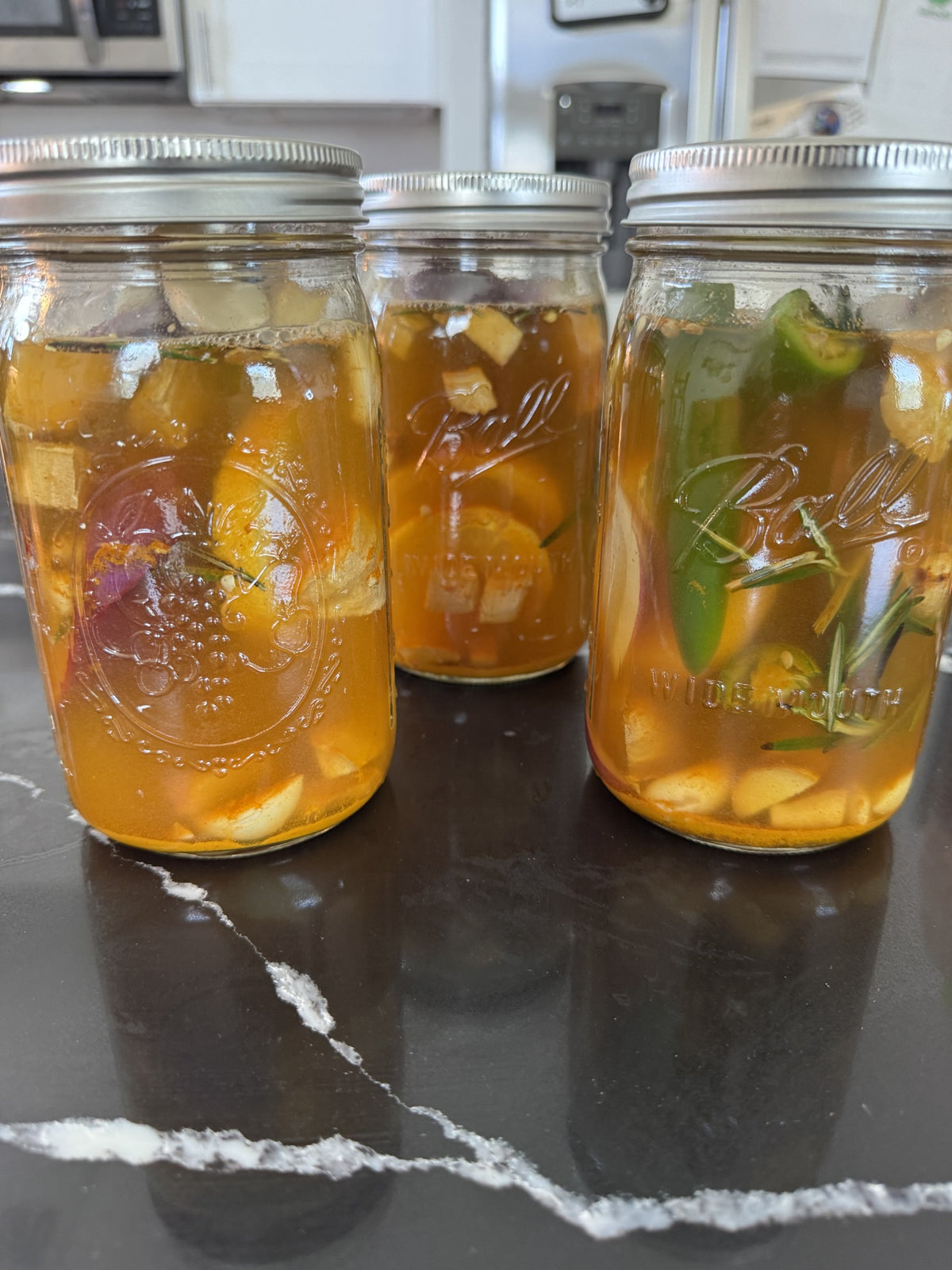Small-batch jars of Fire Cider